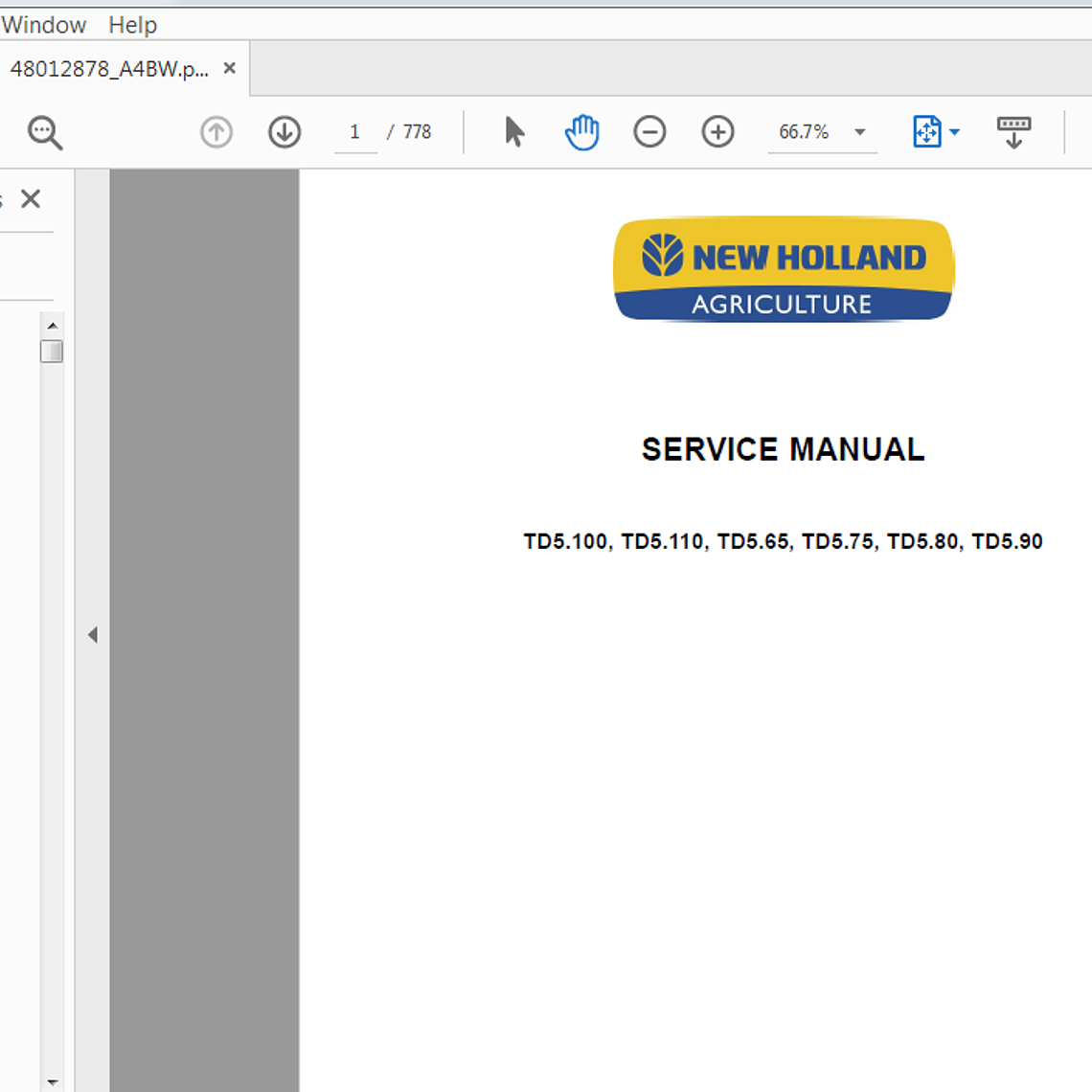 Manual de Taller - New Holland TD5.100 - 110 -65 -75-80-90 ) ingles ) 1