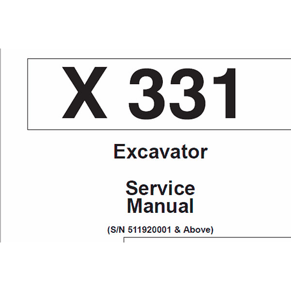 Manual de Servicio - Bobcat X331 Excavador