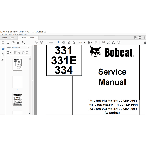 Manual de Servicio - Bobcat 331 331E 334 (Serie G)