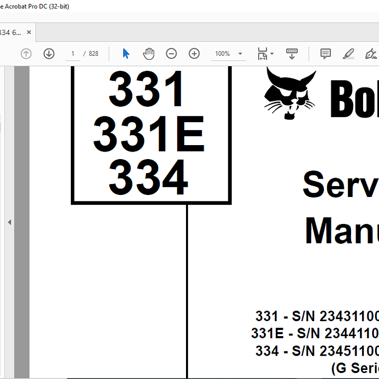 Manual de Servicio - Bobcat 331 331E 334 (Serie G) 1