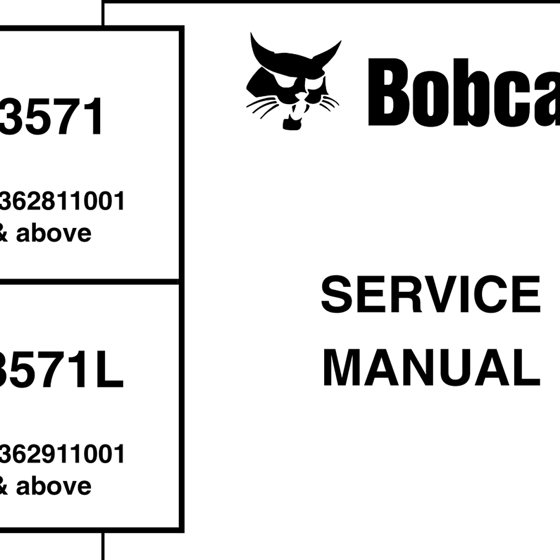 Manual de Taller - Bobcat T3571 - 3571L (Inglés) 1