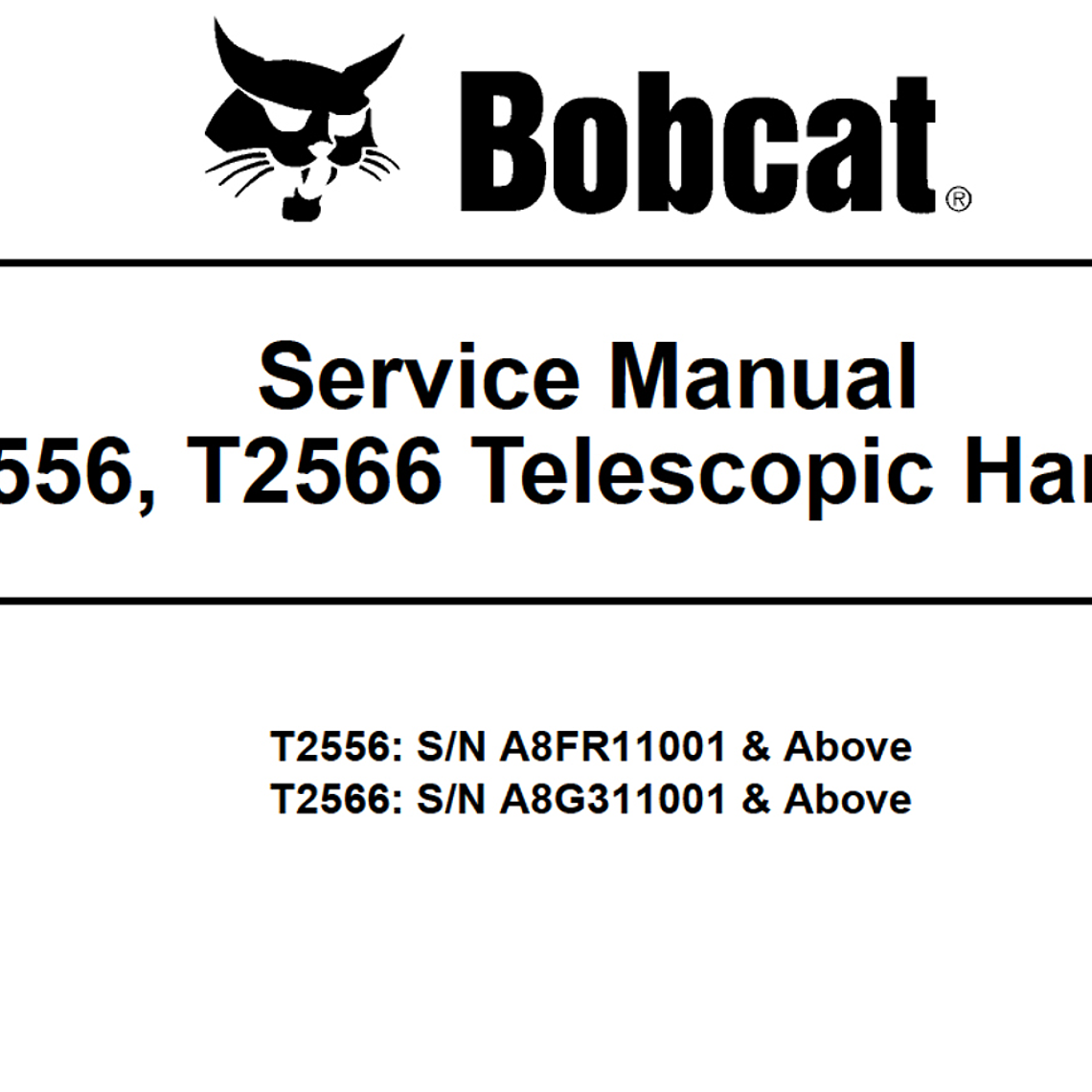 Manual de Taller - Bobcat T2556 - T2566 (Inglés) 1