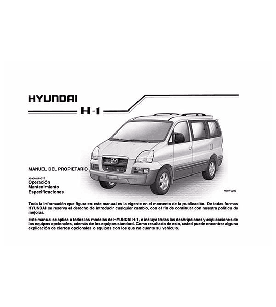 Manual De Usuario Hyundai H1 (1997-2007) Español