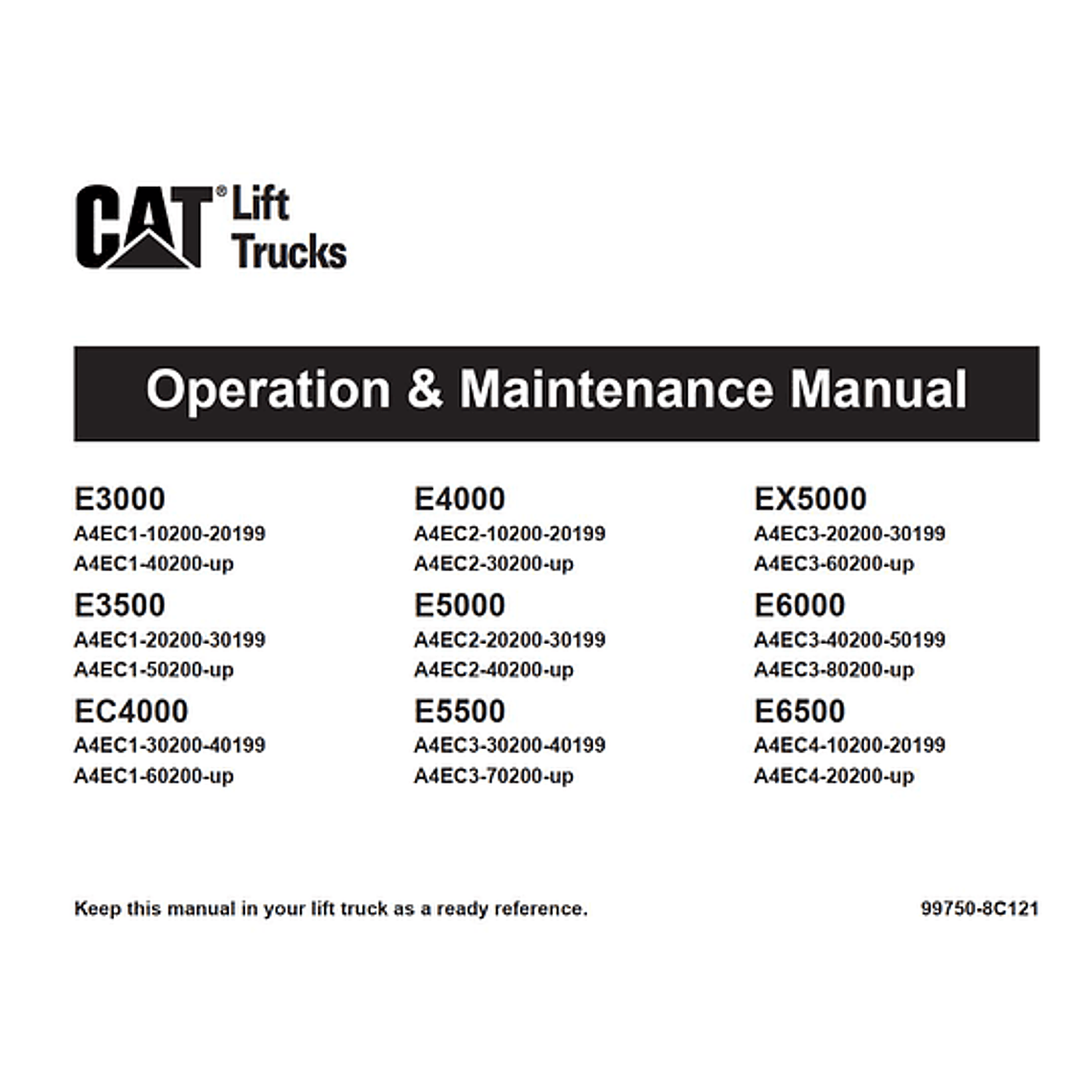 Manual De operación y mantenimiento Caterpillar Forklift E3000 Diagramas Eléctricos 1