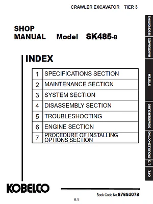 Manual De Taller Kobelco SK485-8 Tier 3