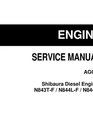 Manual de servicio y operador de motores diésel AGCO Shibaura N843T-F N844L-F N844LT