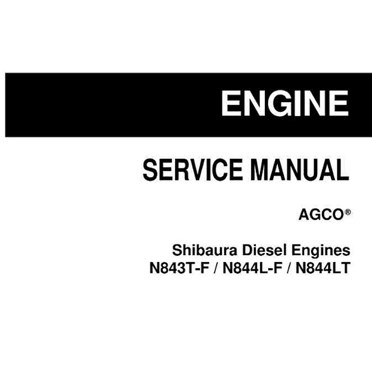 Manual de servicio y operador de motores diésel AGCO Shibaura N843T-F N844L-F N844LT 1