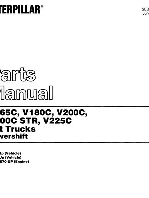 Manual de repuestos Caterpillar V165C V180C V200C V200C STR V225C
