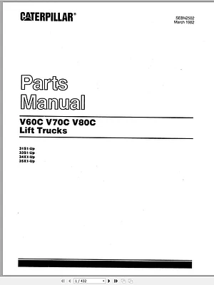 Manual de repuestos CATERPILLAR V60C V70C V80C