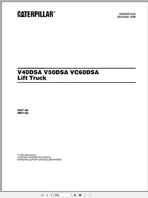 Manual de repuestos CATERPILLAR V40D SA (Español)