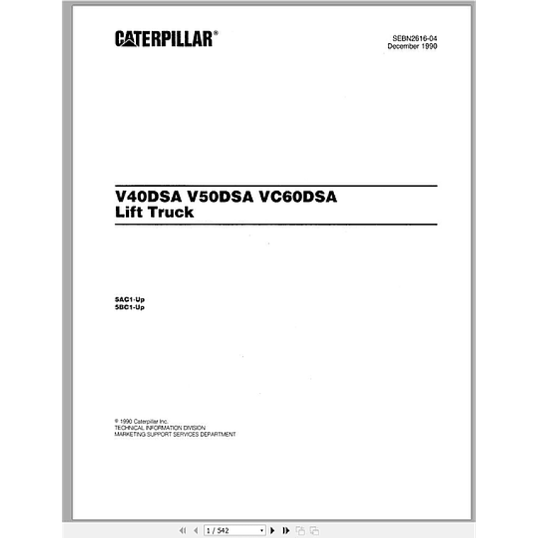 Manual de repuestos CATERPILLAR V40D SA (Español) 1