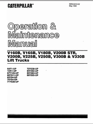 Manual de operación y mantenimiento CATERPILLAR V250B