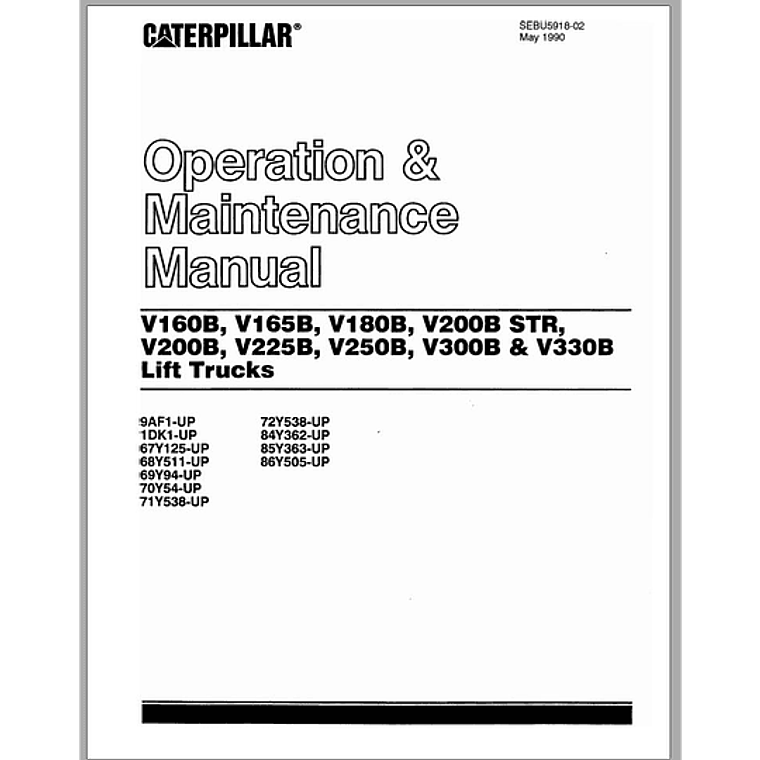 Manual de operación y mantenimiento CATERPILLAR V250B 1