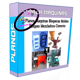 4planos Maquinas Bloqueras Moldes Bloques Mezcladora Cemento