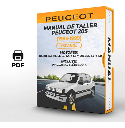 Manuale d'officina Peugeot 205 ( 1991, 1992, 1993, 1994, 1995, 1996, 1997, 1998) 1.0, 1.1, 1.3, 1.4 1.6 GAS 1.8 1.9