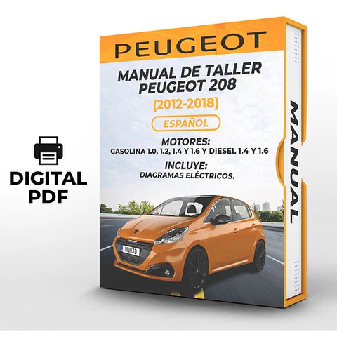 Manuale di officina Peugeot 208 (2012, 2013, 2014, 2015, 2016, 2017, 2018)1.0, 1.2, 1.4 e 1.6