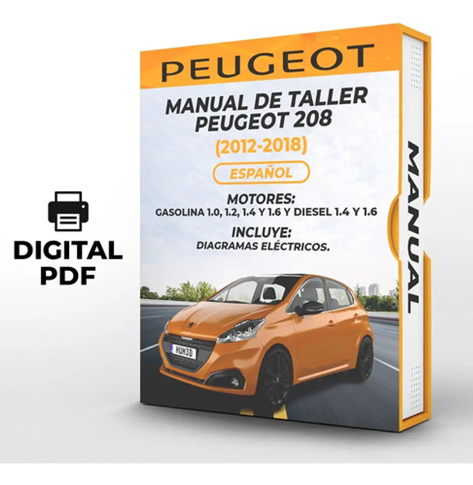 Manuale di officina Peugeot 208 (2012, 2013, 2014, 2015, 2016, 2017, 2018)1.0, 1.2, 1.4 e 1.6 1