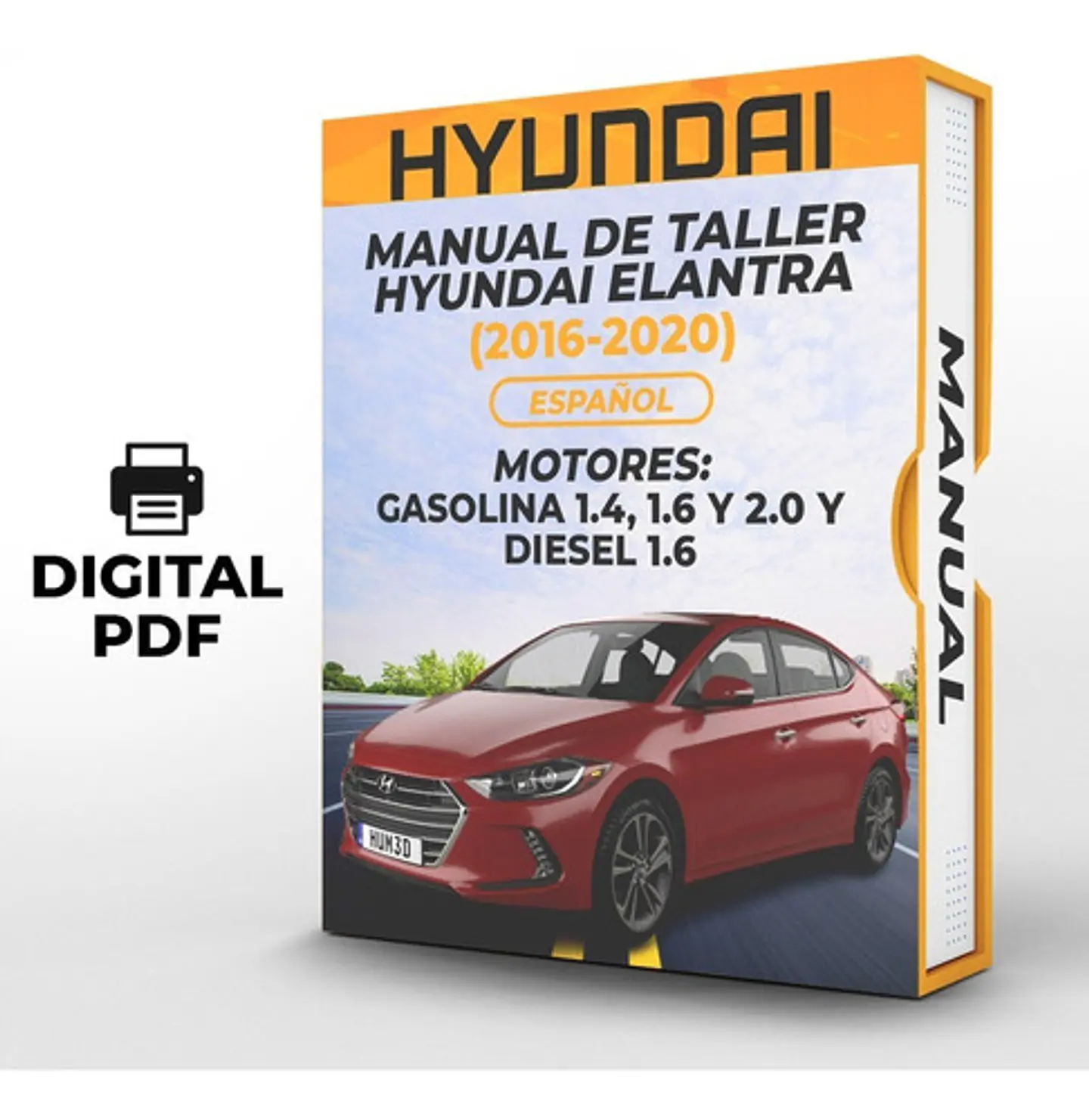 Manuale d'officina Hyundai Elantra (2016, 2017, 2018, 2019, 2020) 1.4, 1.6 E 2.0 GAS 1.6 1