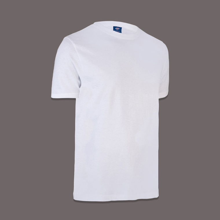 Polera 100 Algodón Manga Corta Blanca 3