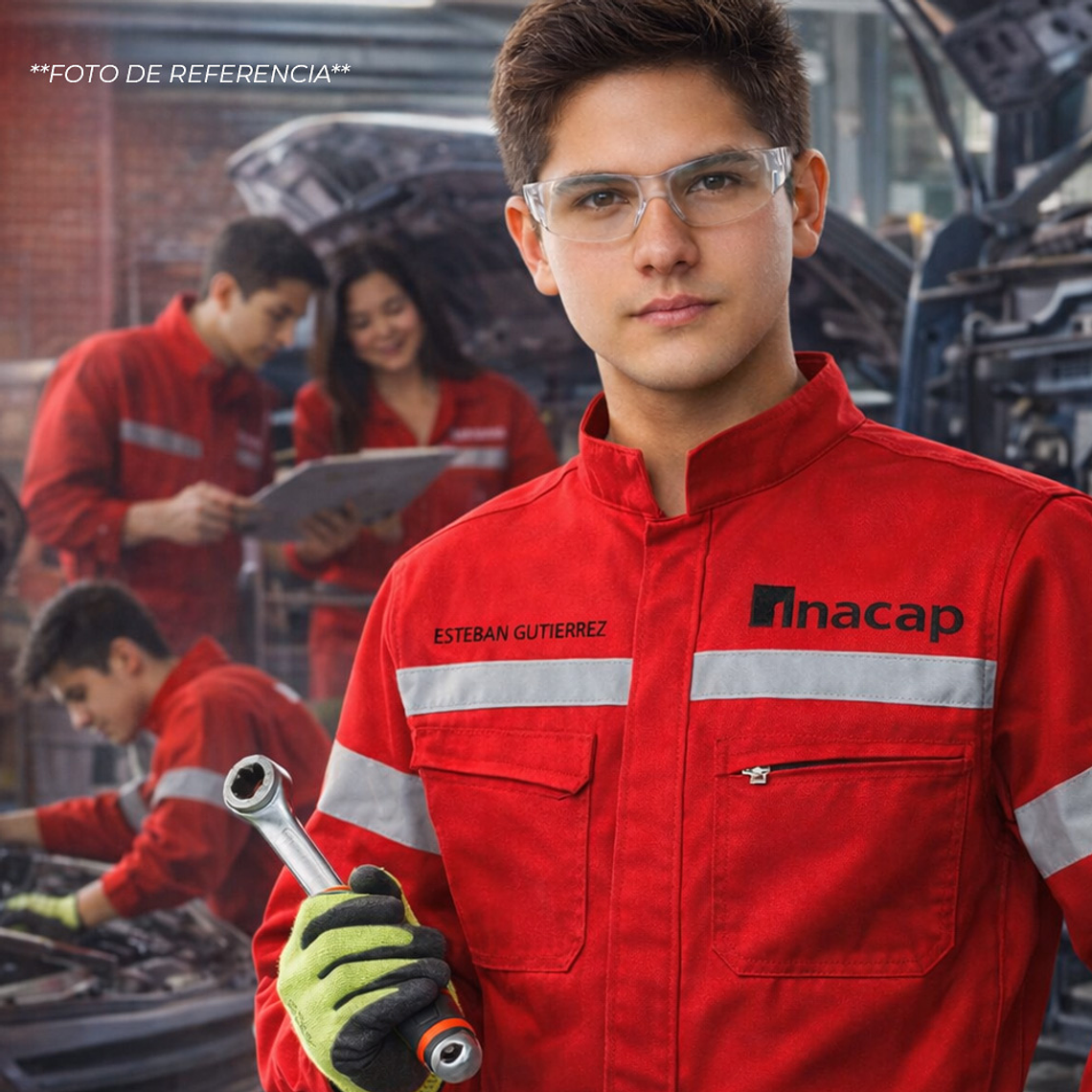 Overol Rojo para Estudiantes (INACAP) + Bordado y Estampado Incluido | $16.600 1