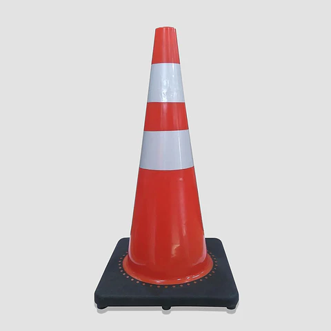 Cono de Señalización Reflectante 28” Base Pesada PVC (Doble Cinta)
