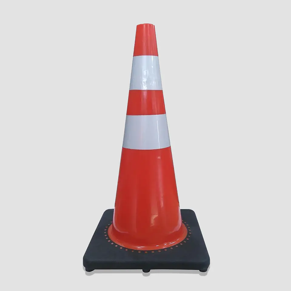 Cono de Señalización Reflectante 28” Base Pesada PVC (Doble Cinta) 1