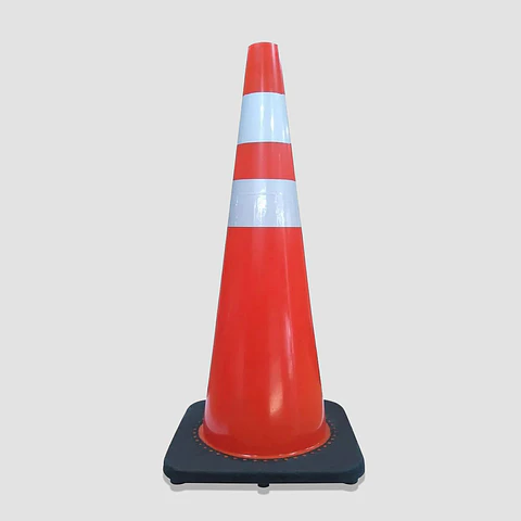 Cono de Señalización Reflectante 36” Base Pesada PVC (Doble Cinta)