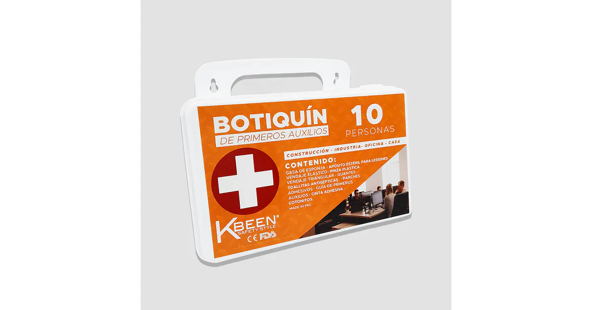 Botiquín de Primeros Auxilios para 10 Personas Caja Portátil Impermeable