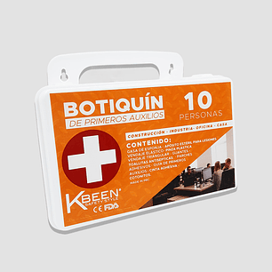 Botiquín de Primeros Auxilios para 10 Personas (Caja Portátil Impermeable)