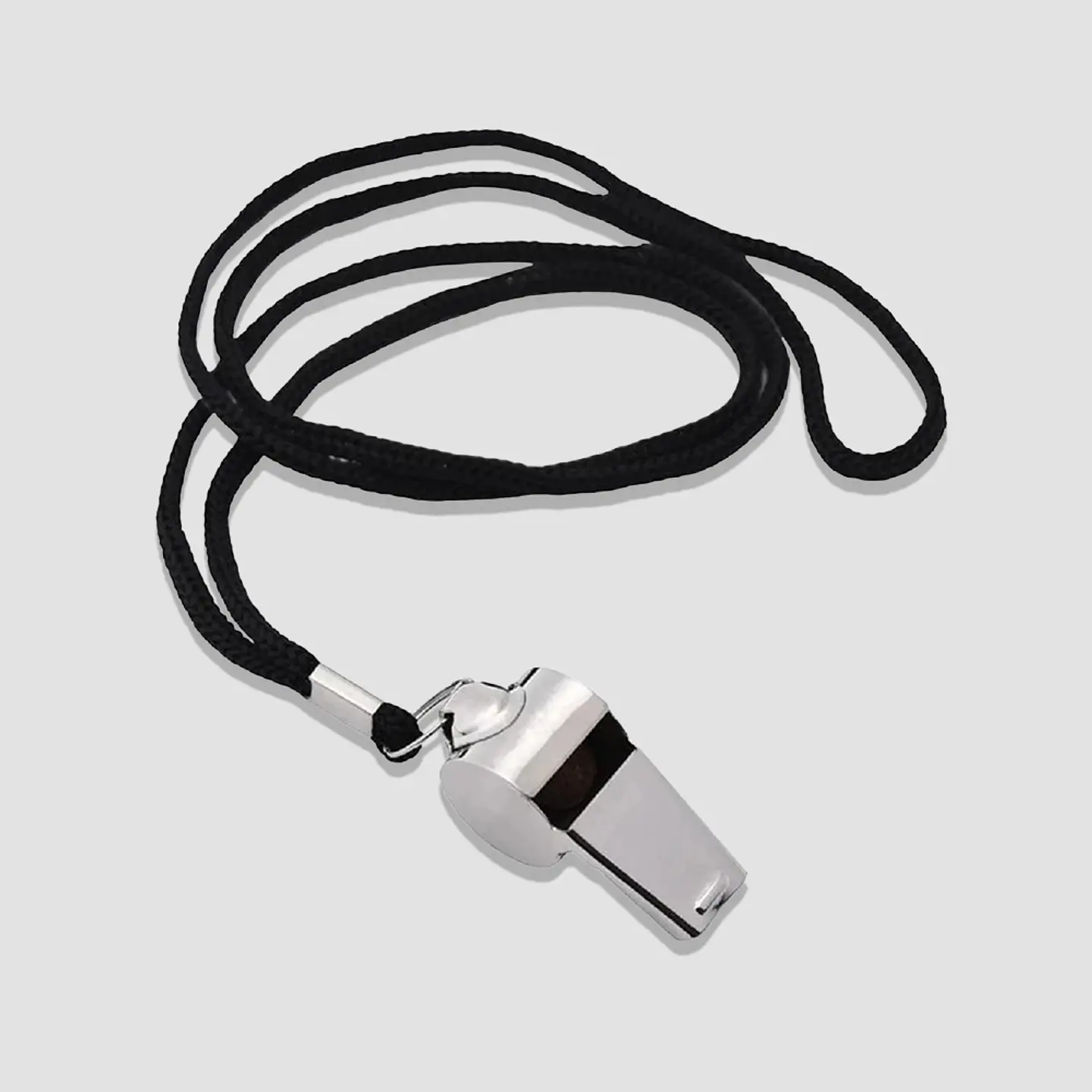 Silbato Metálico de Acero Inoxidable con Cordón – Resistente y No Corrosivo 1