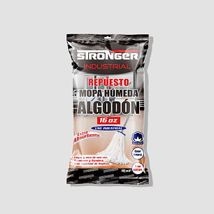 Mopa Húmeda de Algodón 16 oz – Repuesto Aseo Industrial (Alta Absorción)