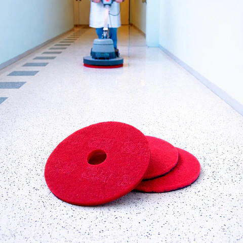 Pad de Mantención 17” Rojo para Abrillantadora – Repuesto Piso Industrial