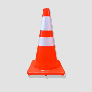 Cono de Señalización Vial 28” (70 cm) Naranja PVC Flexible – Doble Cinta Reflectante 4”