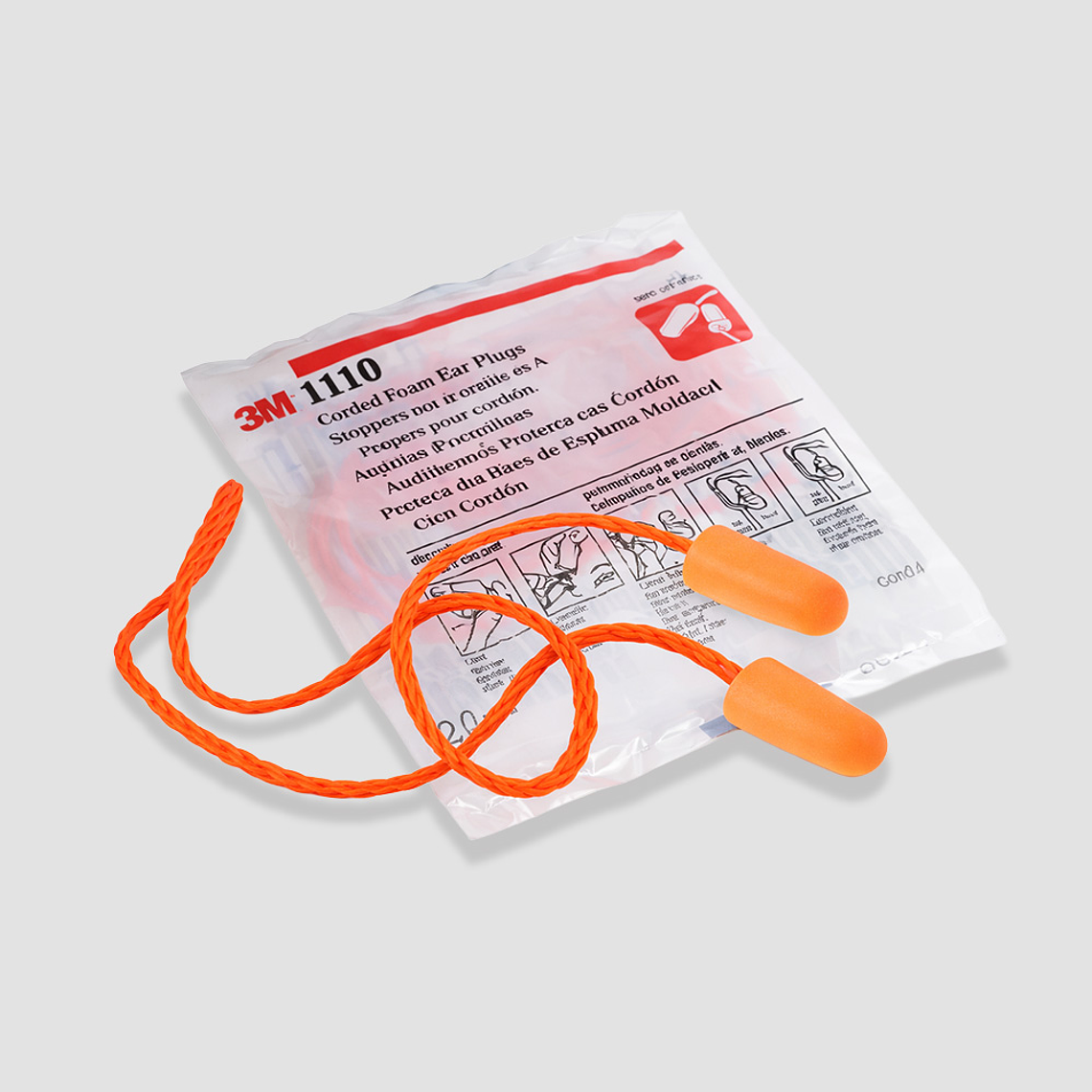 Tapones Auditivos 3M 1110 de Espuma con Cordón – Desechables para Protección Auditiva 2