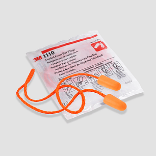 Tapones Auditivos 3M 1110 de Espuma con Cordón – Desechables para Protección Auditiva