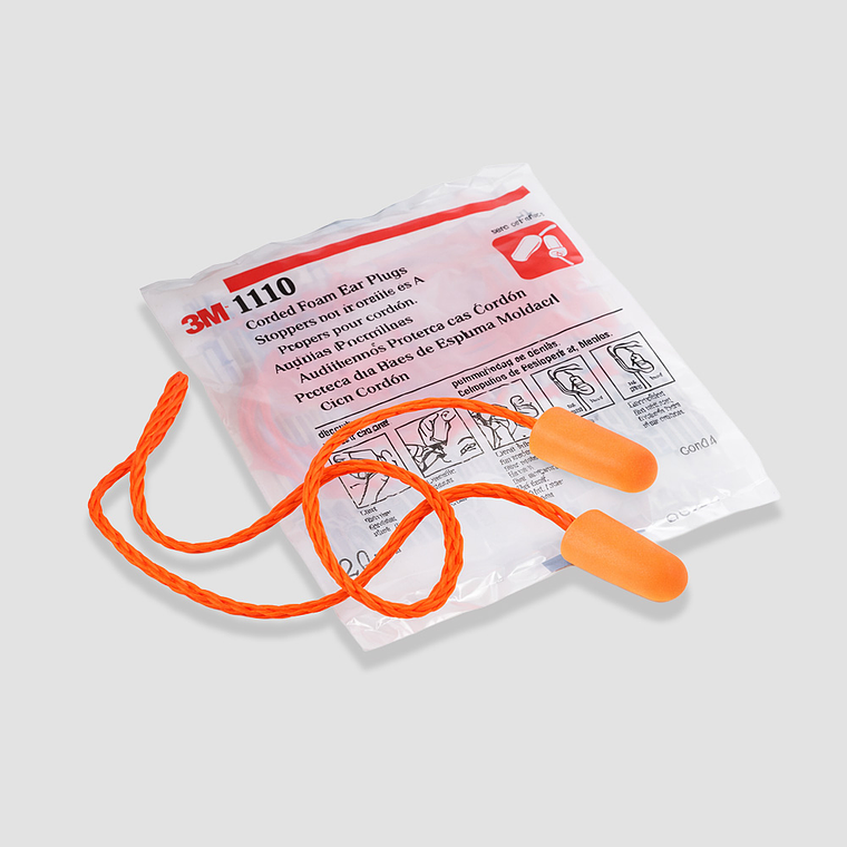 Tapones Auditivos 3M 1110 de Espuma con Cordón – Desechables para Protección Auditiva 2