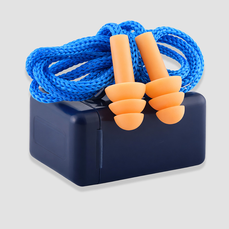 Tapón Auditivo de Silicona 29 dB con Cordón y Caja Higiénica – Reutilizable e Hipoalergénico 1