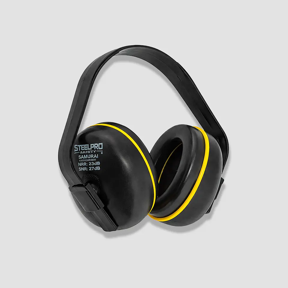 Fono Steelpro Samurai con Cintillo 27 dB – Orejera Dieléctrica de Protección Auditiva (Uso Industrial) 1
