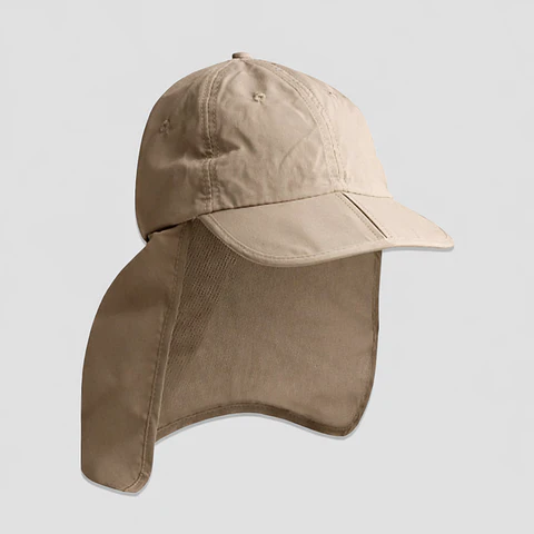 Jockey Legionario Pocket Beige UV+30 – Visera Plegable y Protección de Cuello (Apto Bajo Casco)