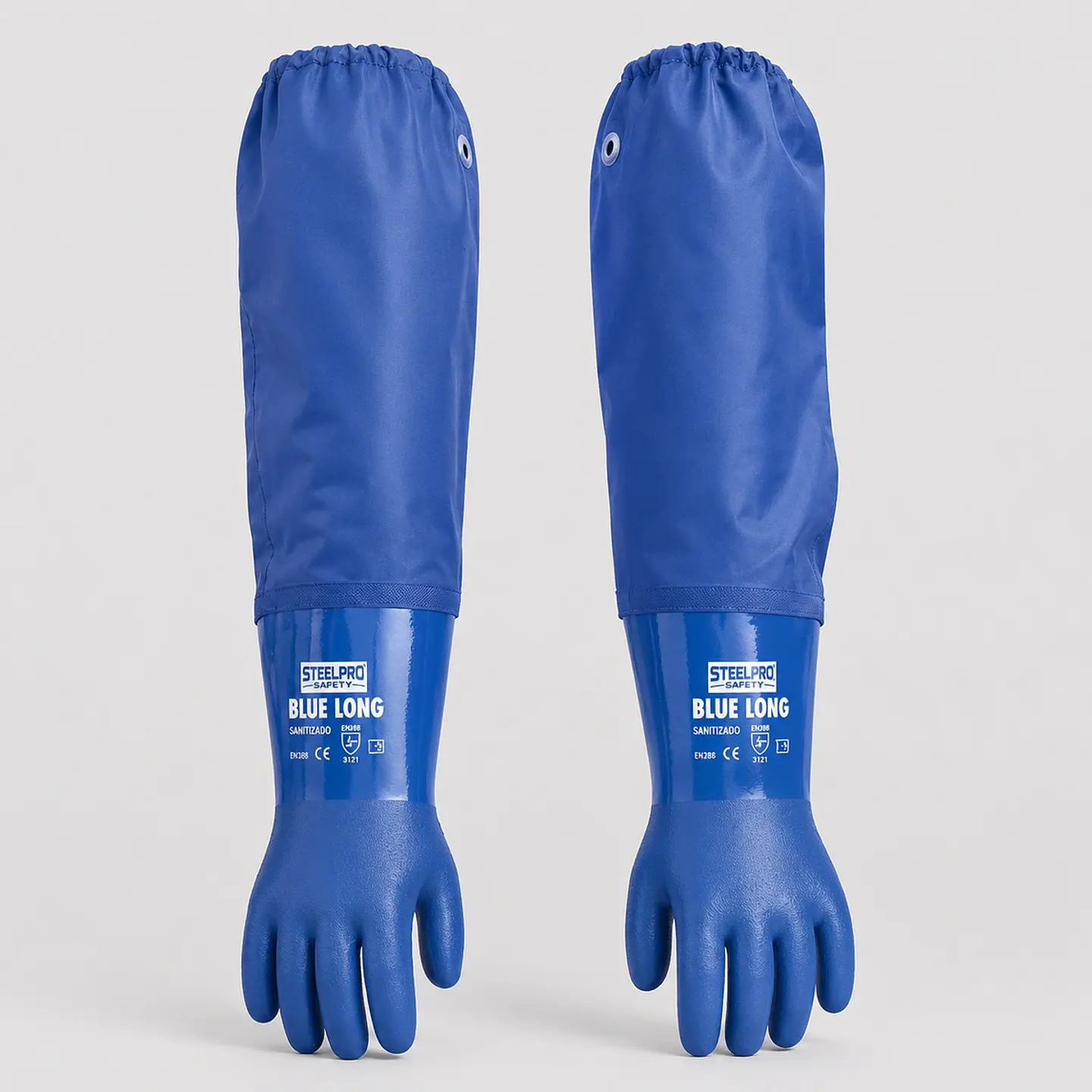 Guante Blue Long SteelPro Manga Larga 67 cm – Protección Industrial EN 388 1