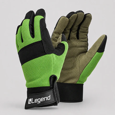 Guante Mechanic Pro Legend con Palma de Cuero Sintético y Velcro