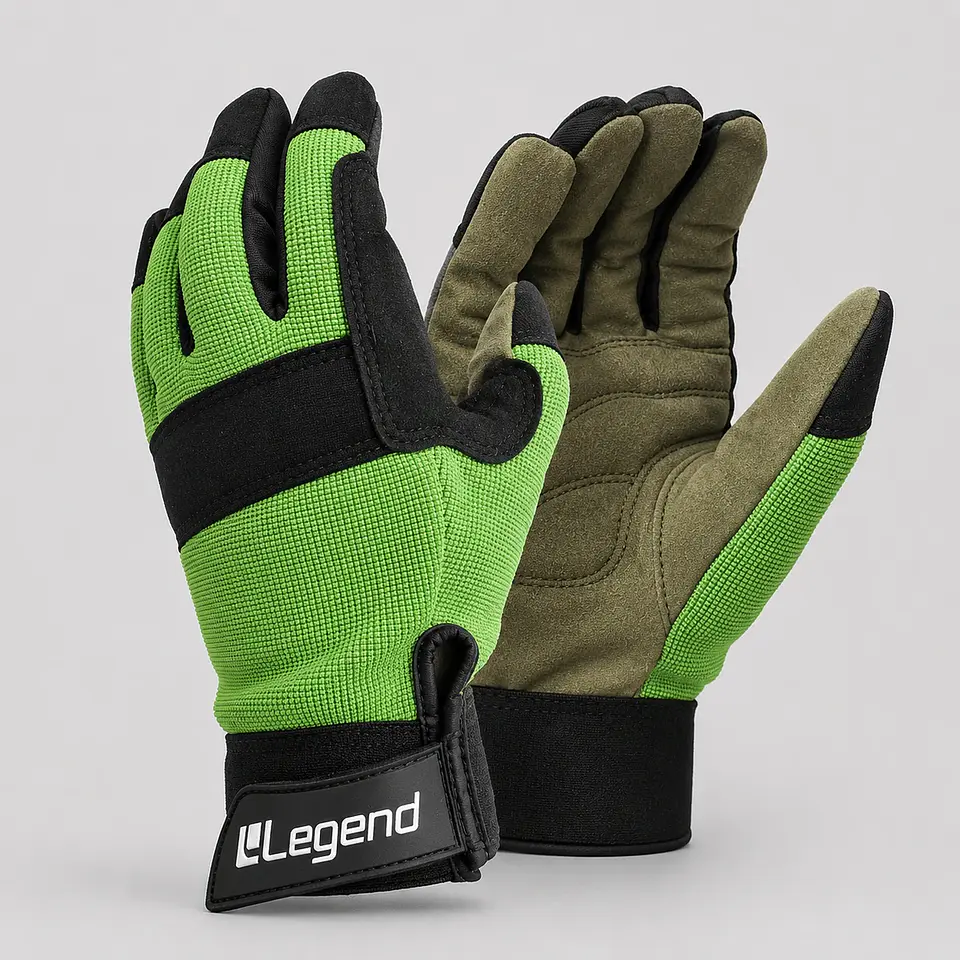 Guante Mechanic Pro Legend con Palma de Cuero Sintético y Velcro 1