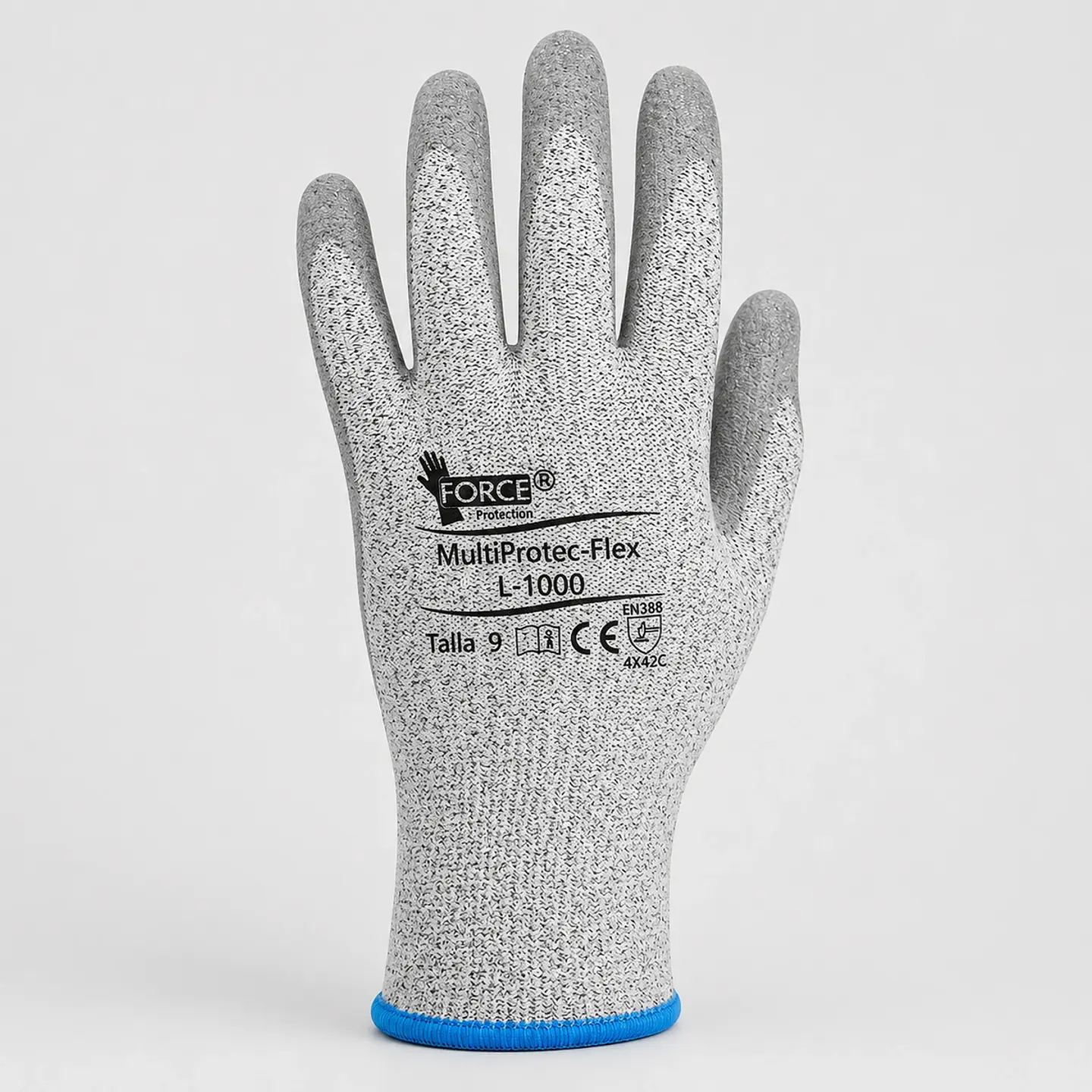 Guante Anticorte Multiprotec Flex Gris L-1000 con Recubrimiento en Palma 3