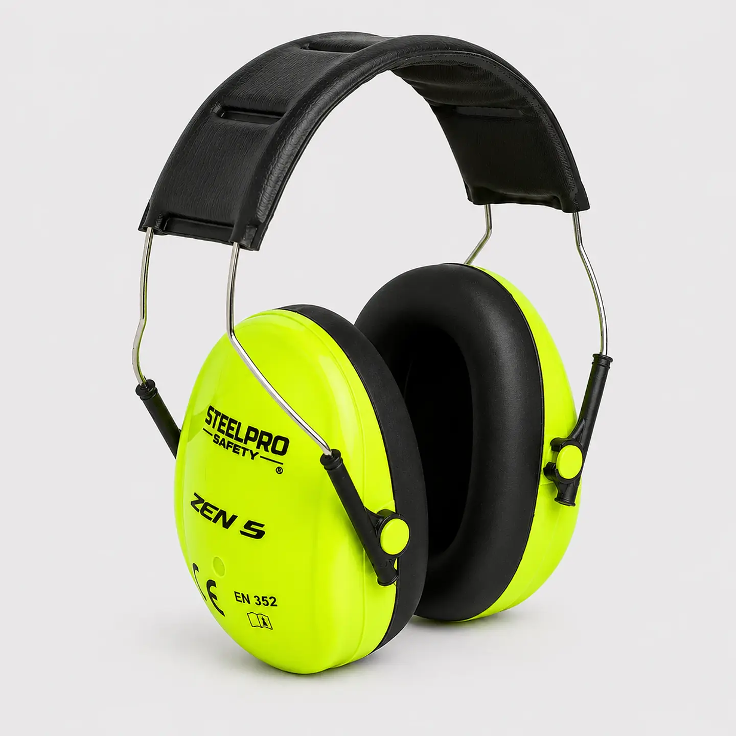 Fono Steelpro Zen 5 con Cintillo SNR 24 dB – Orejeras de Protección Auditiva (Registro ISP) - Flúor 1