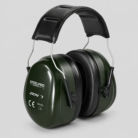 Fono SteelPro Zen 7 con Cintillo 29 dB SNR Verde Musgo