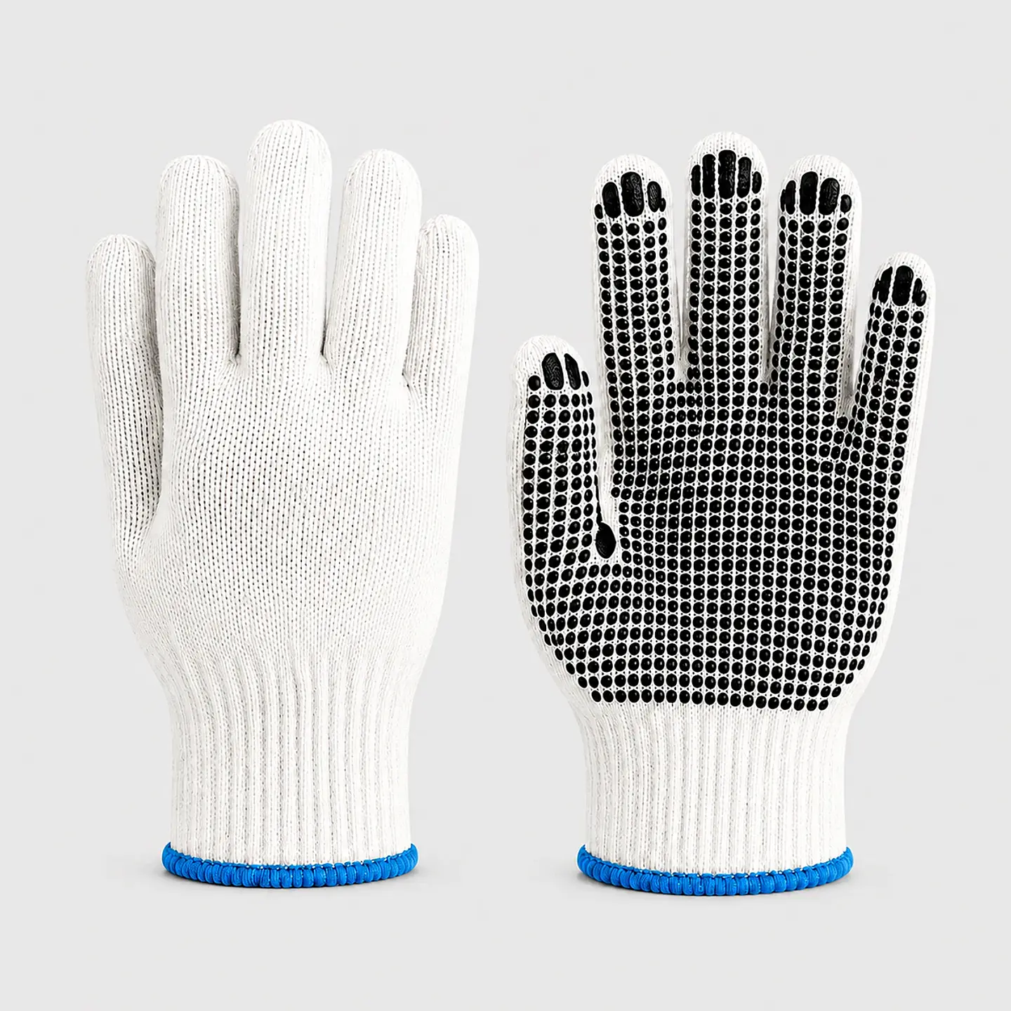Guante de Hilo Palma PVC 2 Hebras – Protección Liviana con Agarre Antideslizante 1