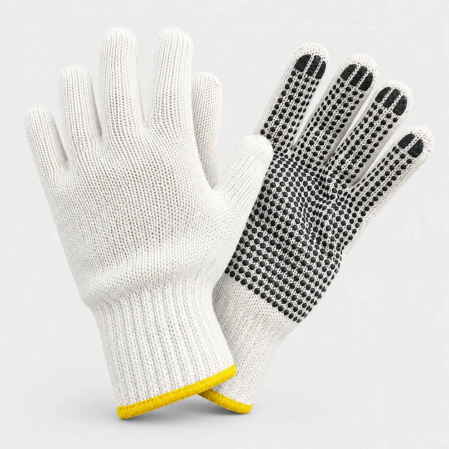 Guante de Hilo Palma PVC 2 Hebras – Protección Liviana con Agarre Antideslizante 2