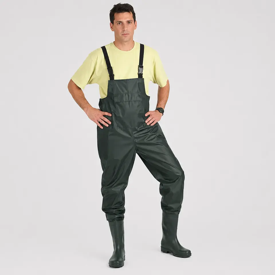 Wader Chous PVC/Nylon 420 Denier Verde Oscuro – Jardinera Impermeable 1