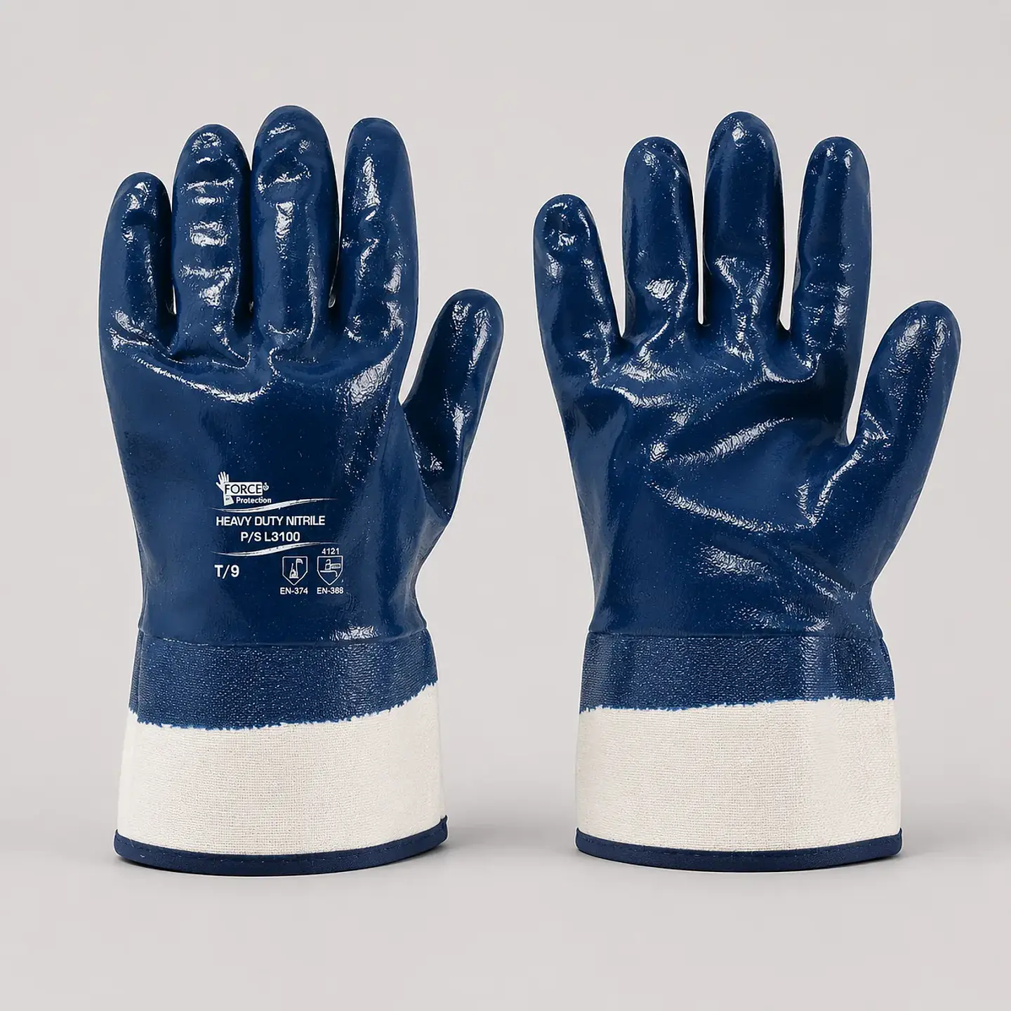 Guante Heavy Duty Nitrile L-3100 Lioi Nitrilo – Puño de Seguridad 1