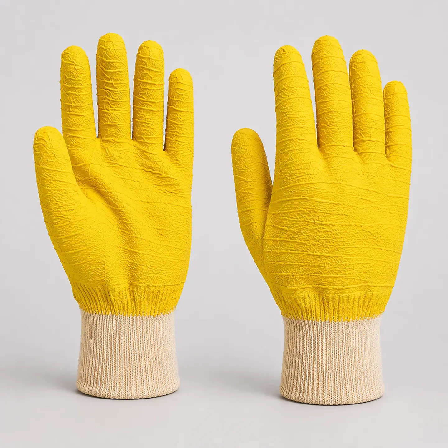 Guante Puño Tejido Amarillo Force Caucho Natural – Alto Agarre 1
